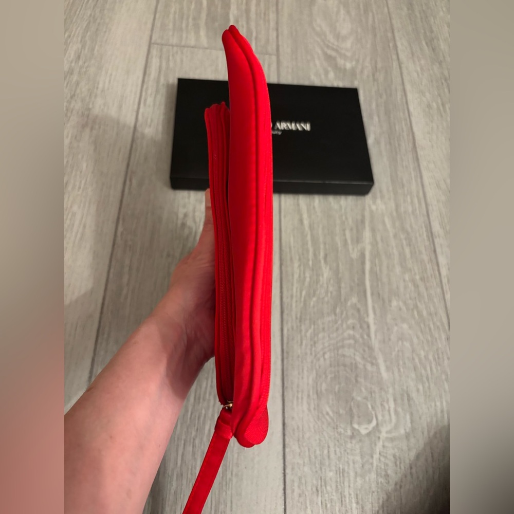 Giorgio Armani Red Clutch | Free Brooch Included - Picture 7 of 16